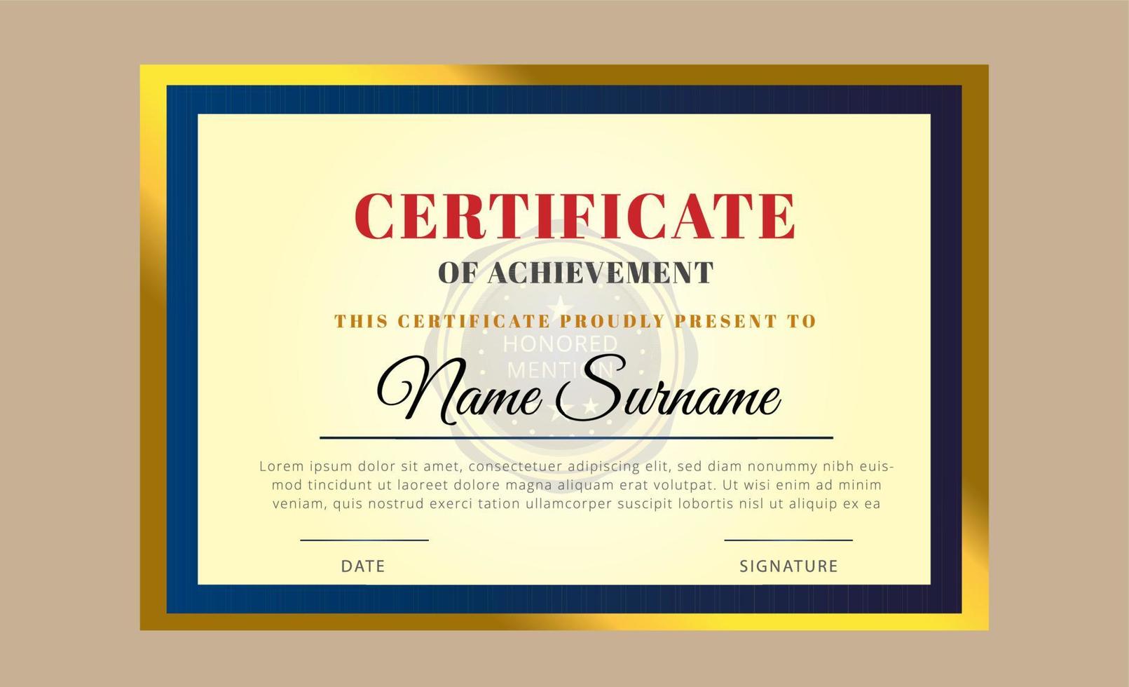 certificate design template vector