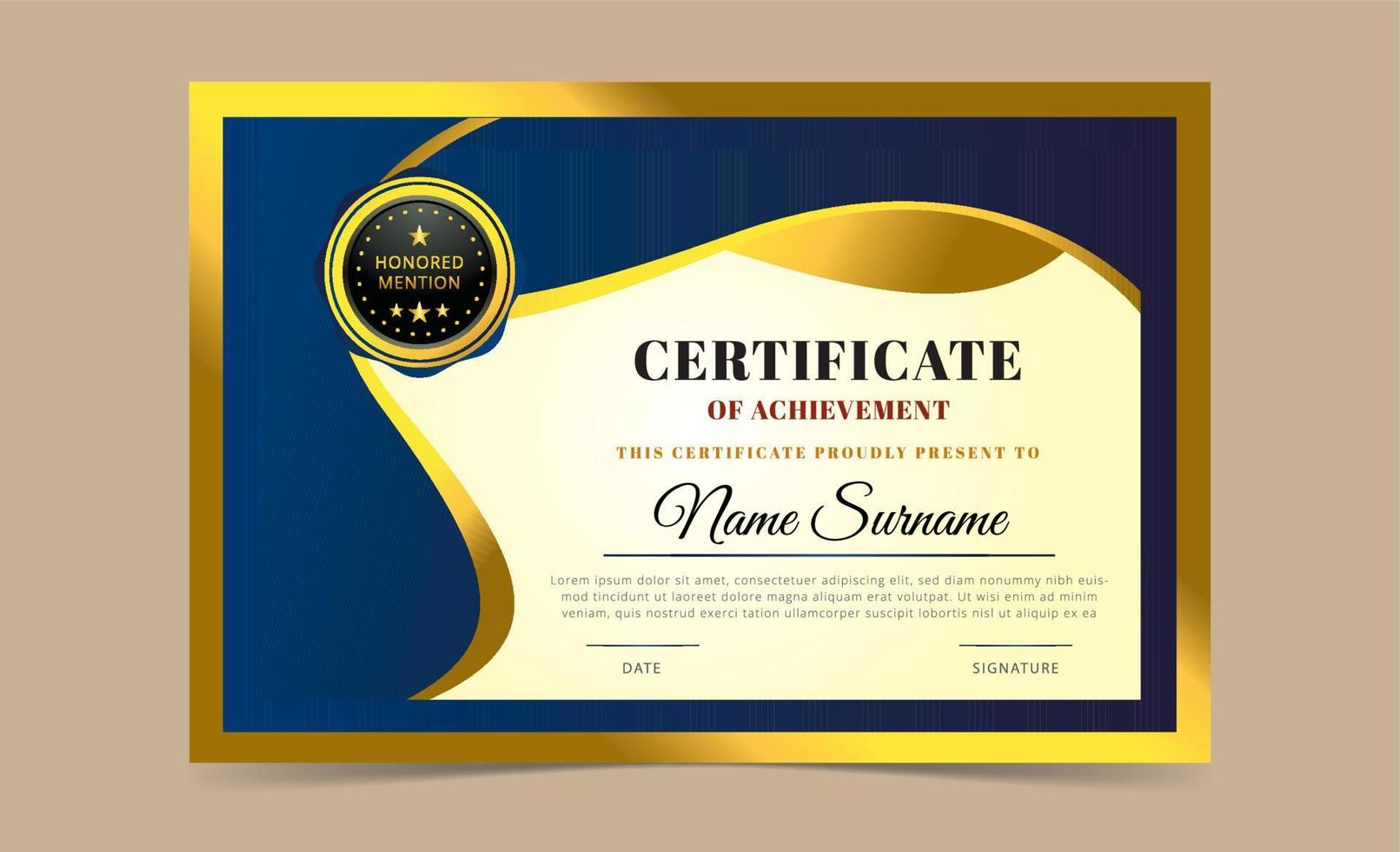 certificate design template vector