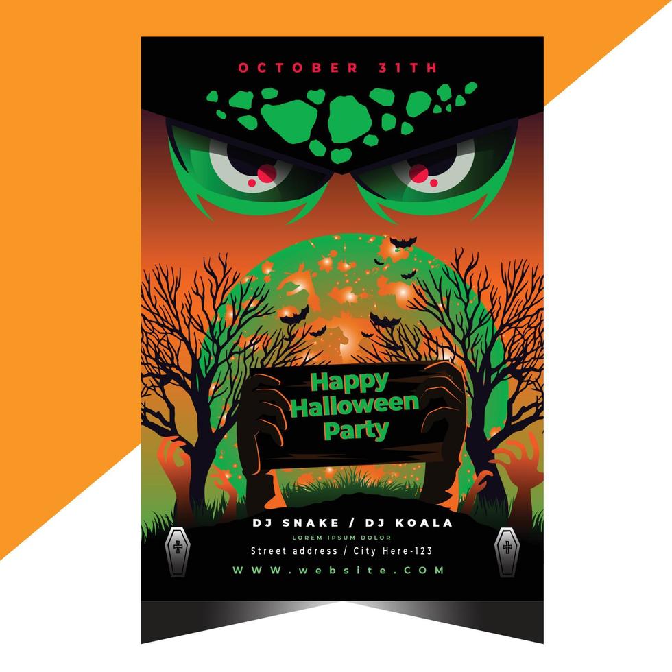 diseño de plantilla de volante de fiesta de halloween vector