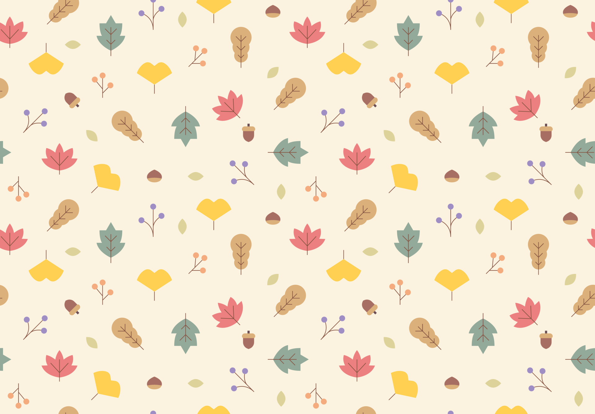 A background with random plant designs. Simple pattern design template ...