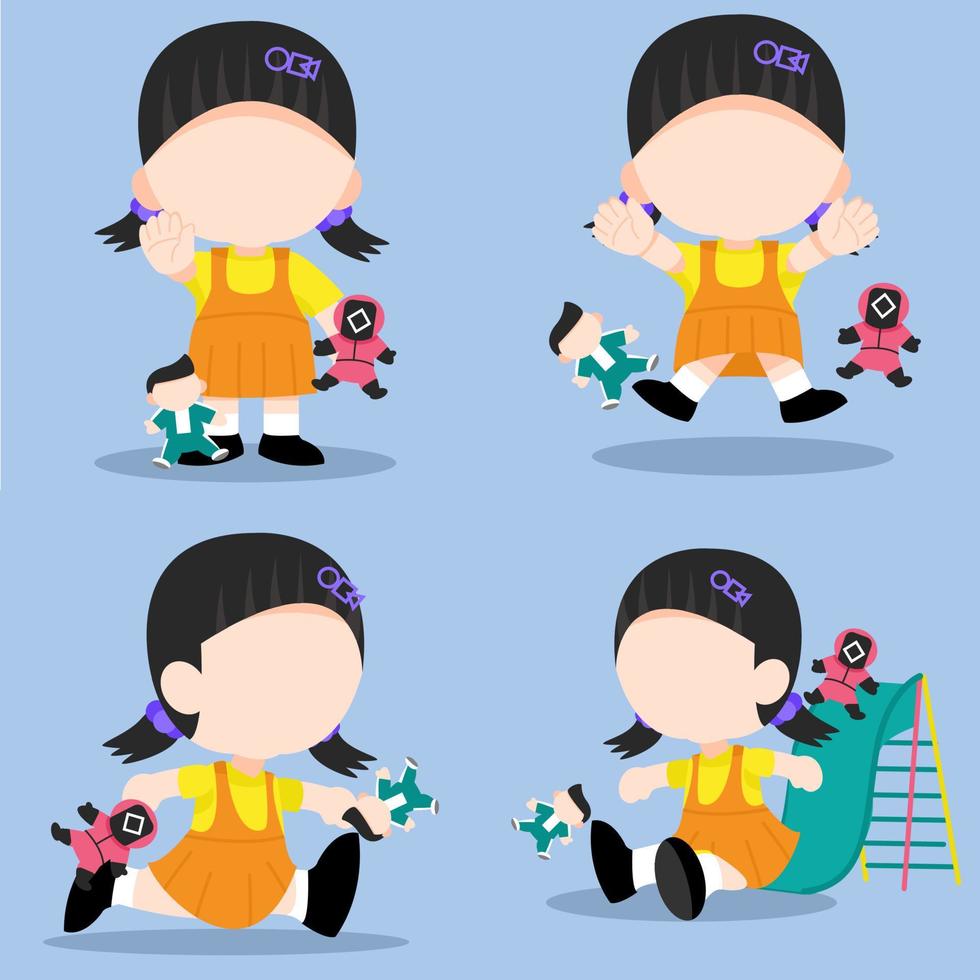 cute and adorable mascot playing at playground vector