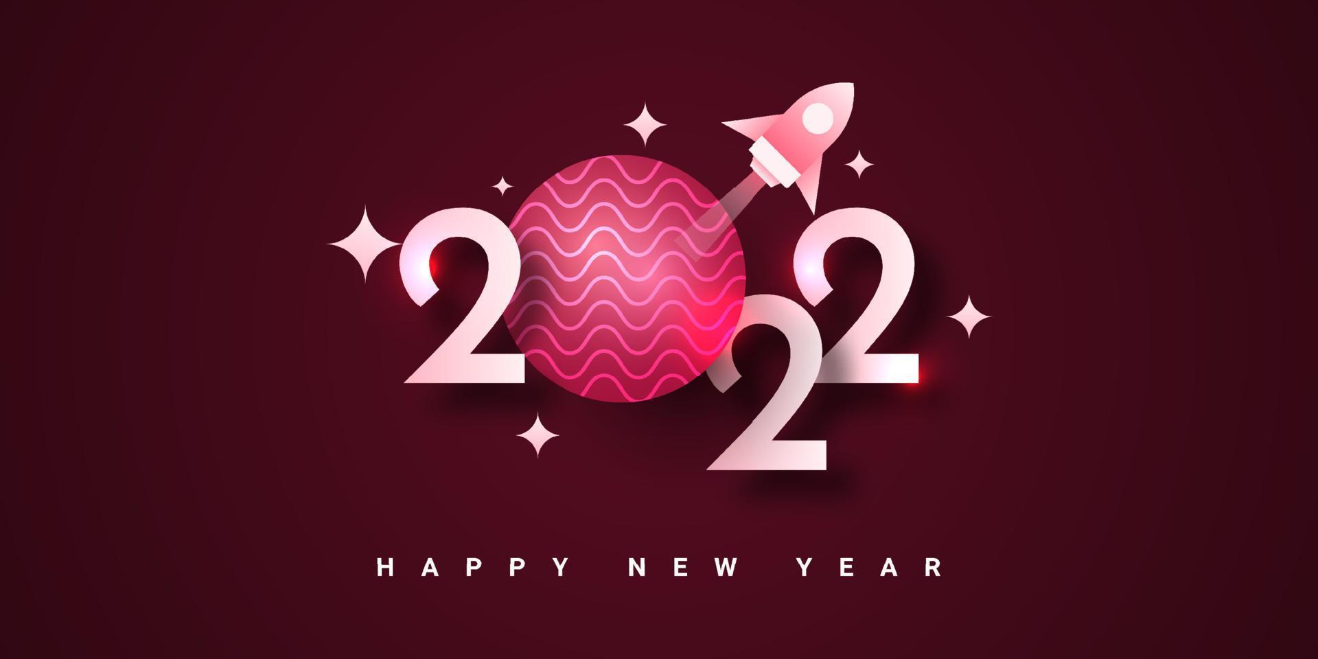 2022 Happy new year illustration template design vector