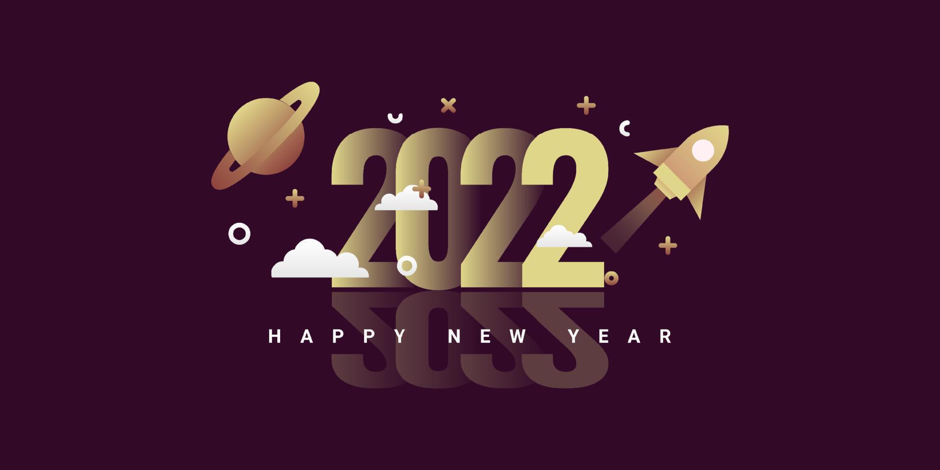 2022 Happy new year illustration template design vector