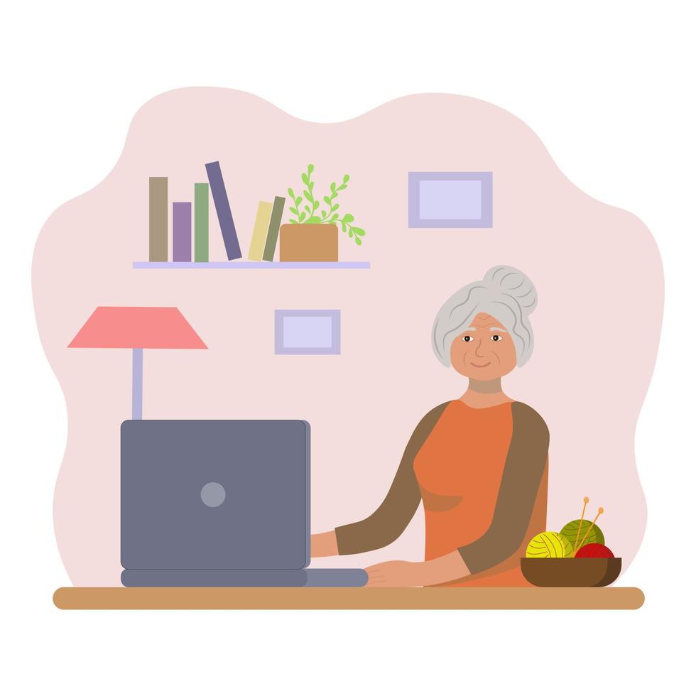woman at a laptop vector