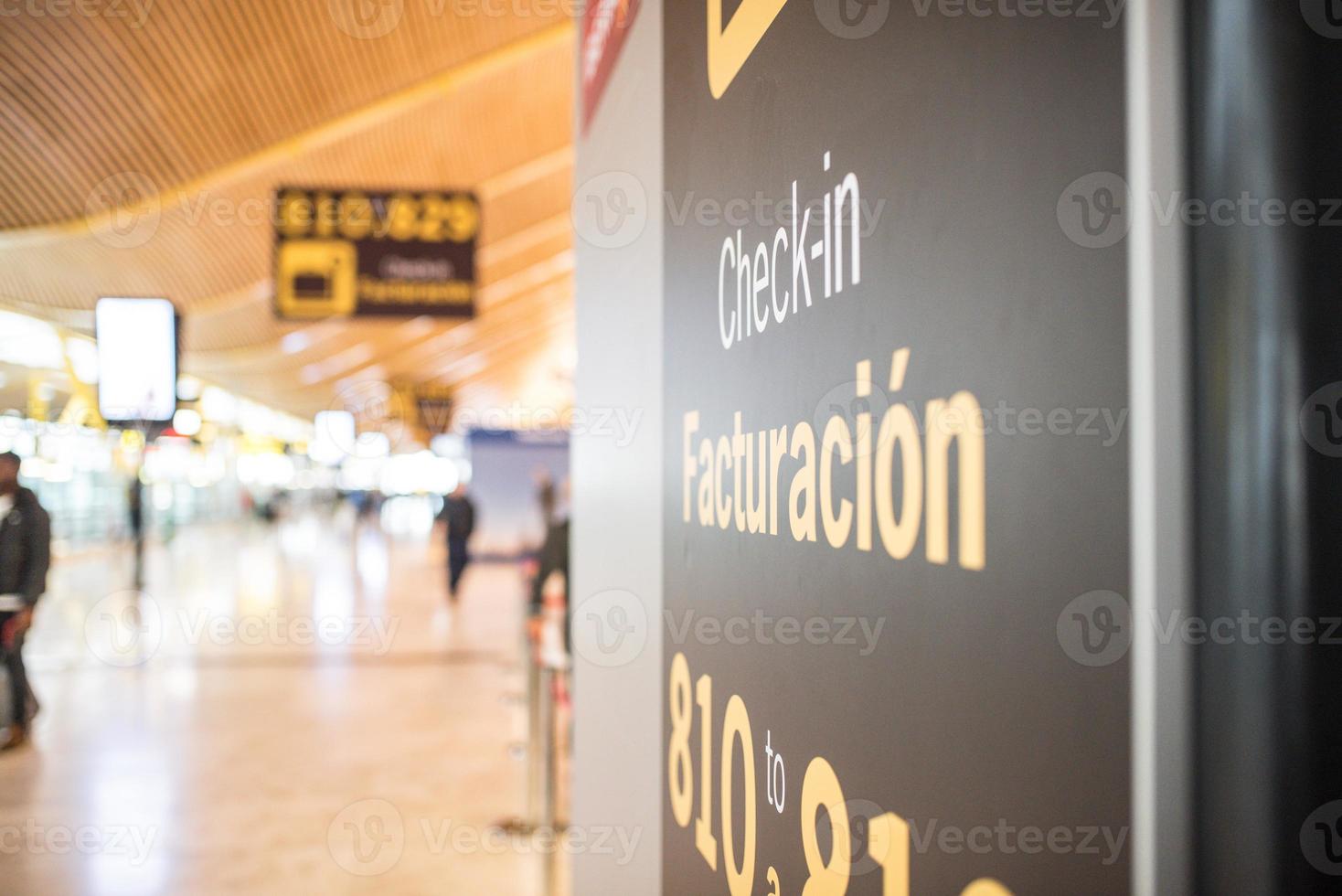 airport inside terminal and check-in counter photo