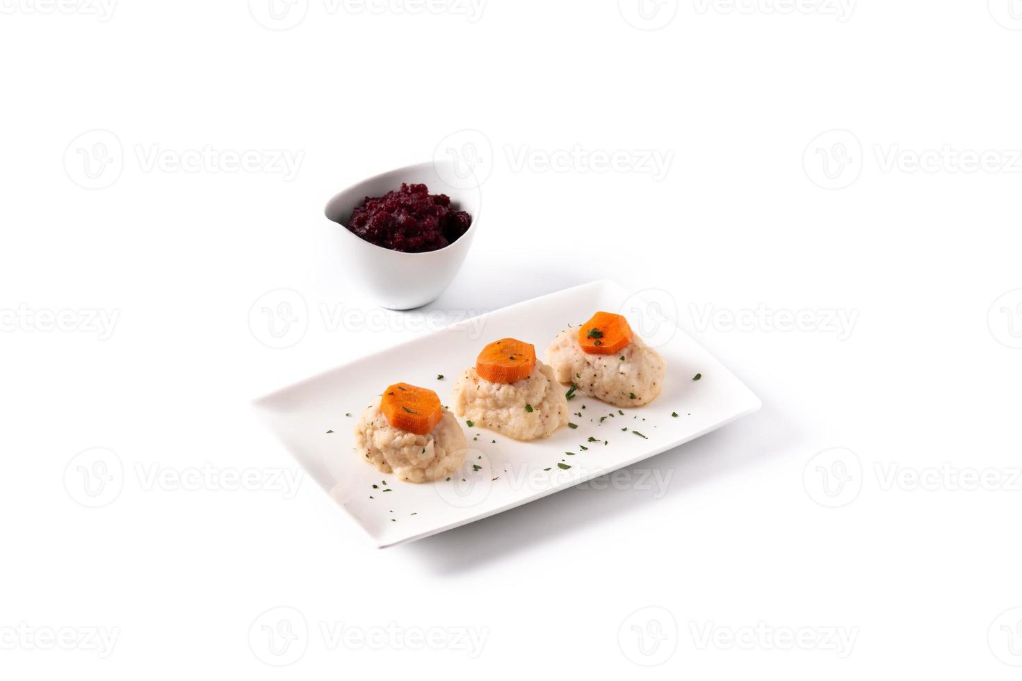 Traditional Jewish gefilte fish photo