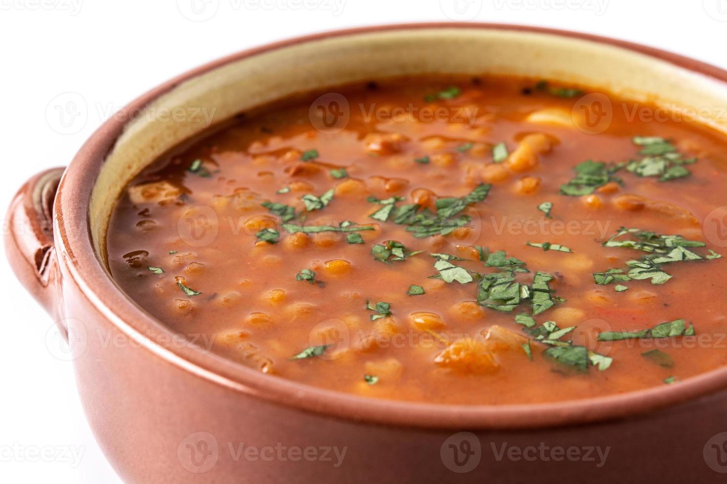 sopa de lentejas rojas foto