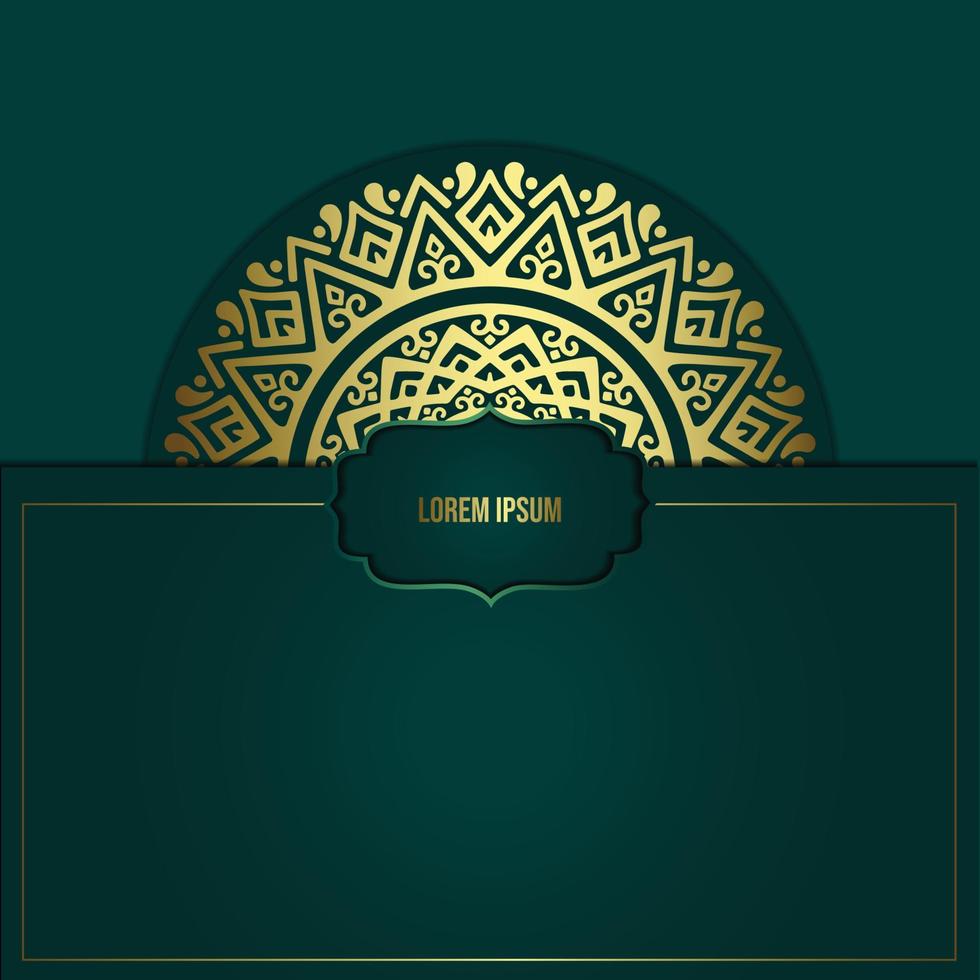 Luxury gold mandala ornate background for wedding invitation, vector