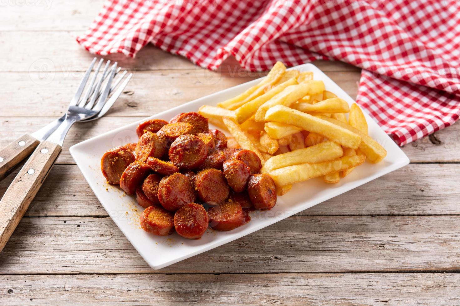 Traditional German currywurst photo