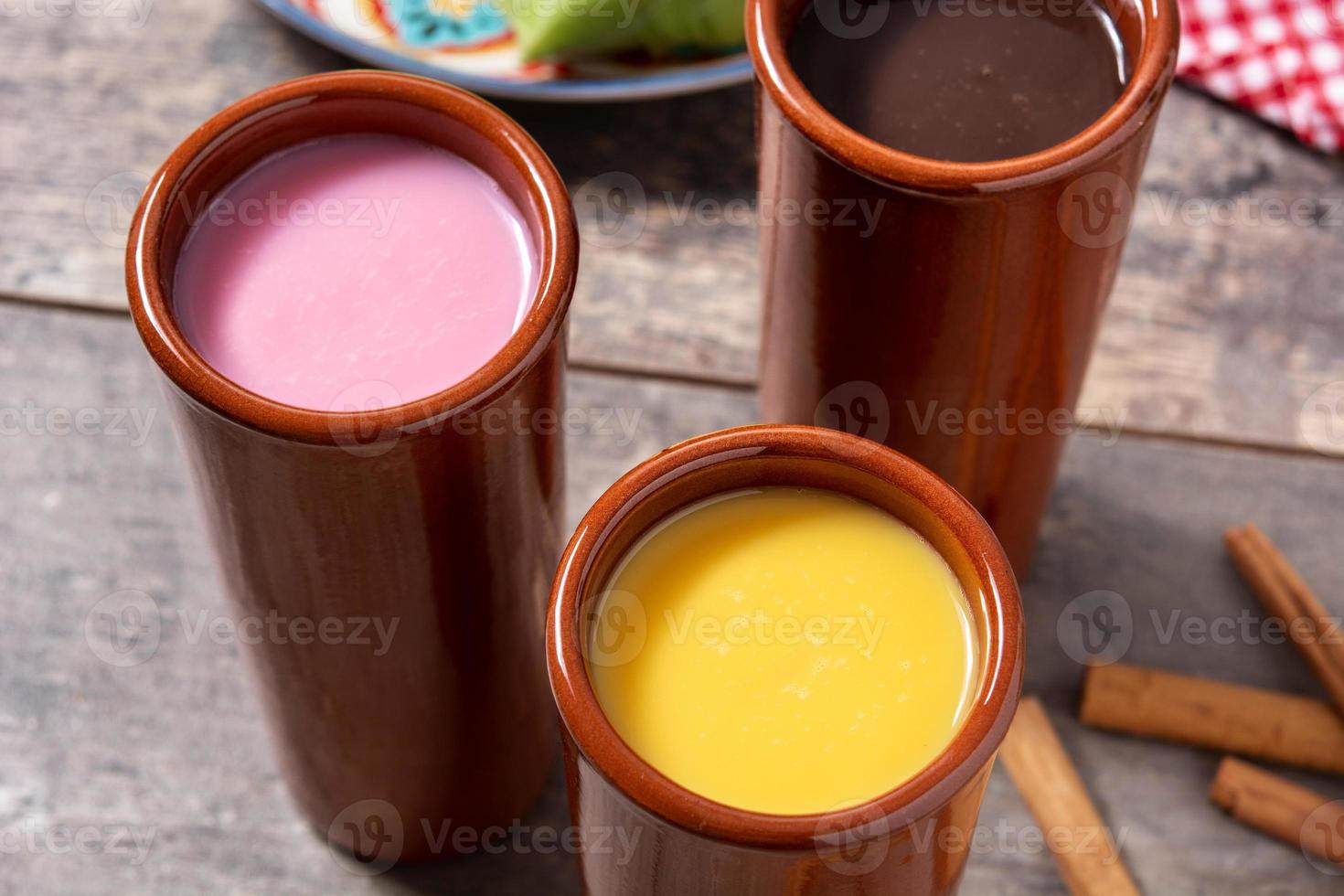 Traditional Mexican atole drink photo