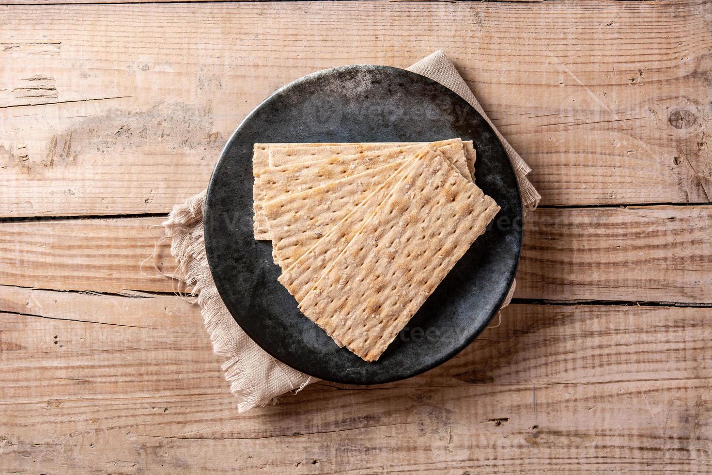 Traditional matzah bread photo
