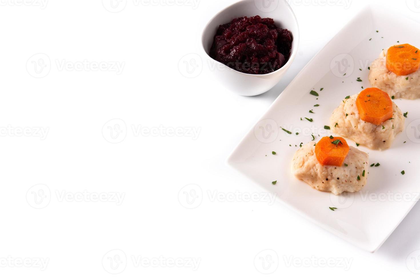 Traditional Jewish gefilte fish photo