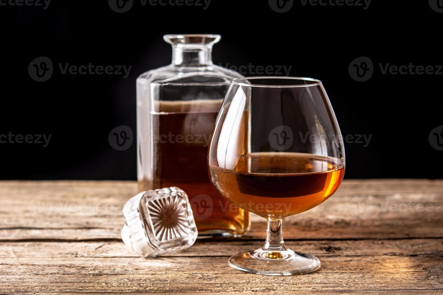 Cognac or whiskey drink photo