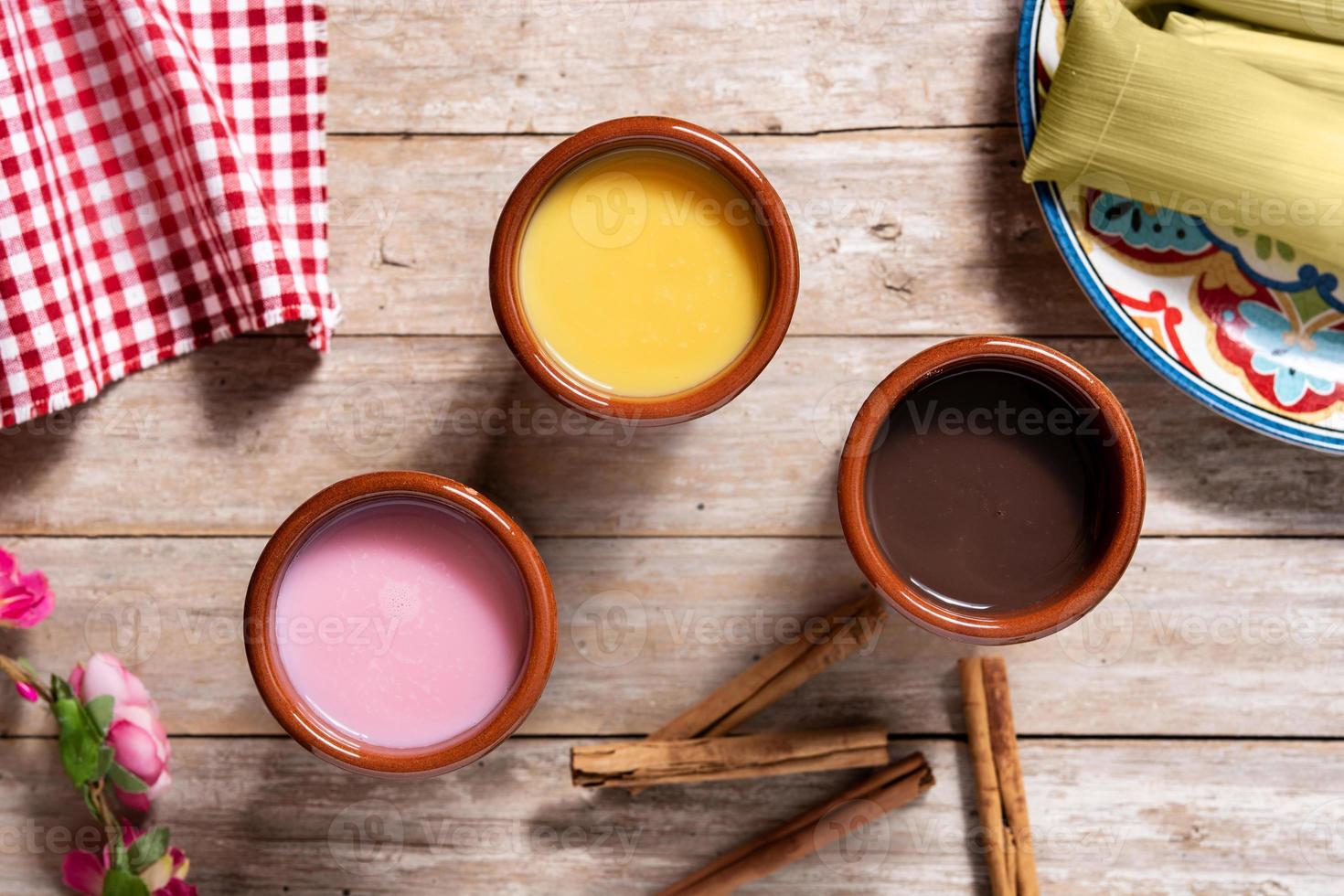 Traditional Mexican atole drink photo