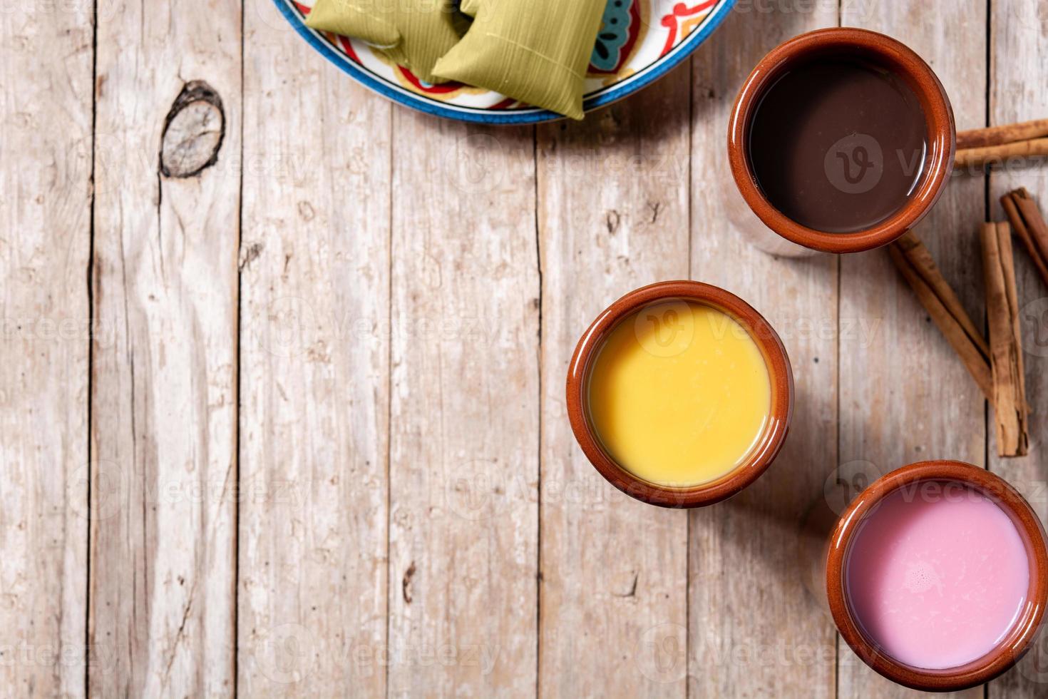 Traditional Mexican atole drink photo