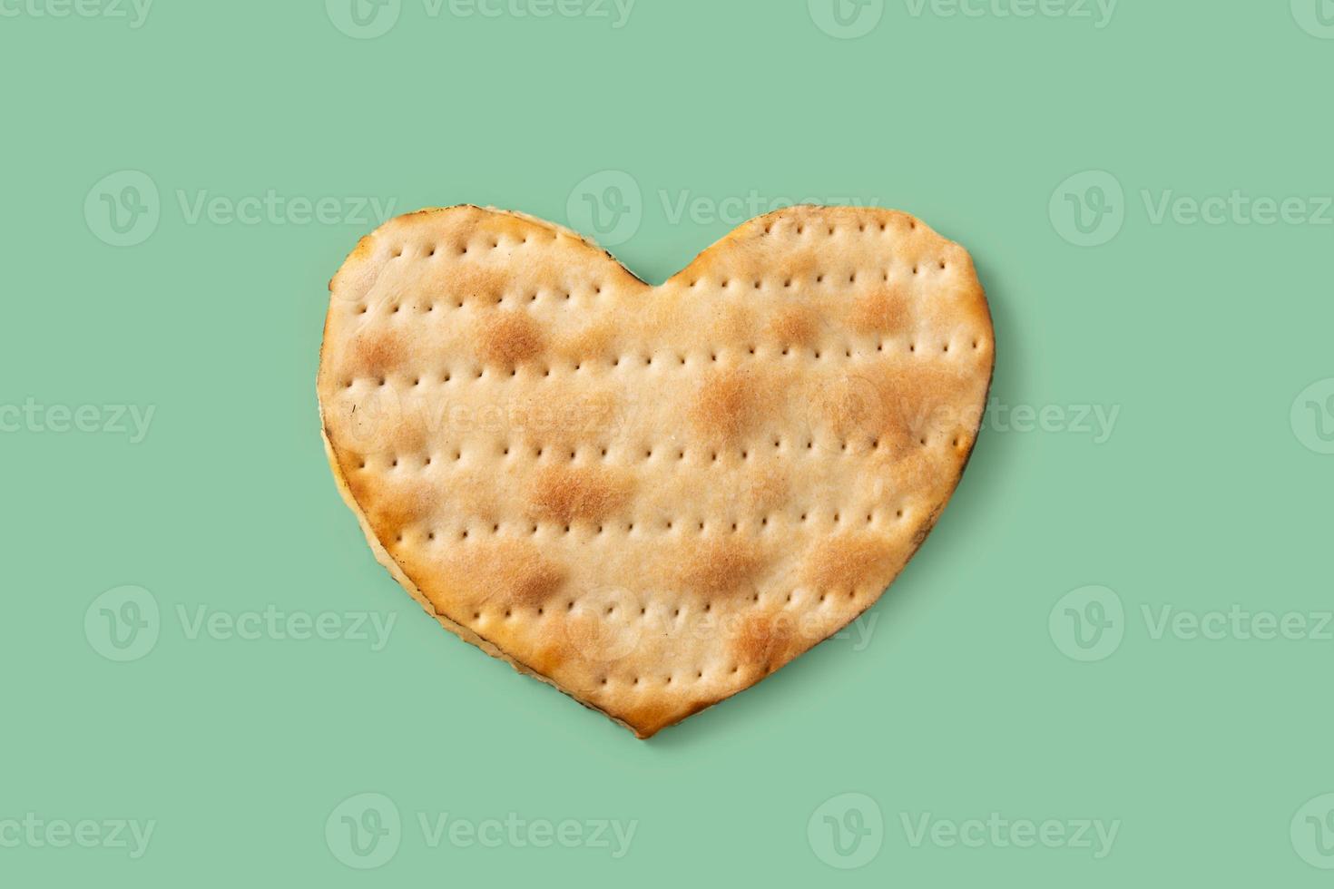 Heart shaped matza bread photo