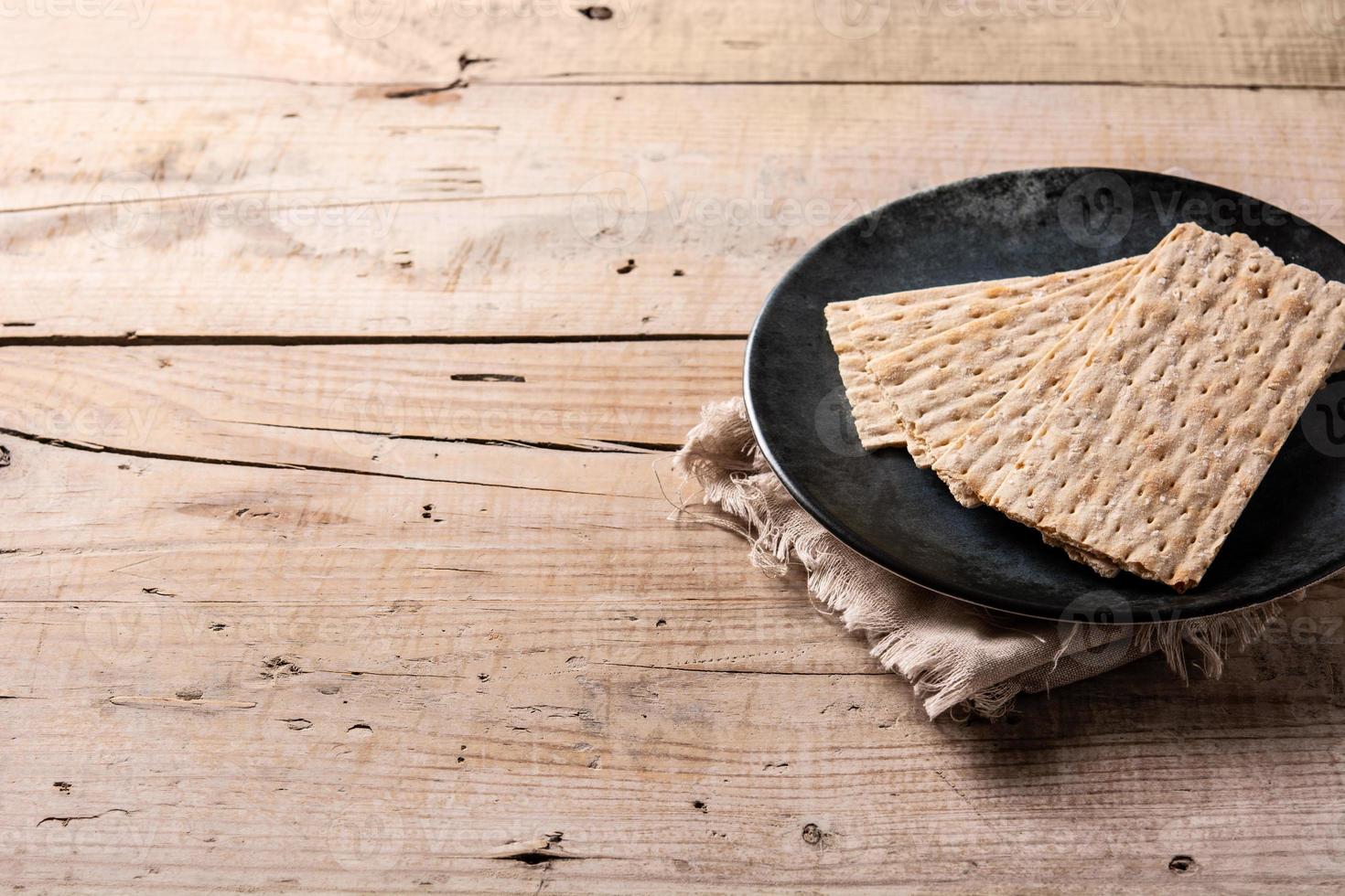 Traditional matzah bread photo