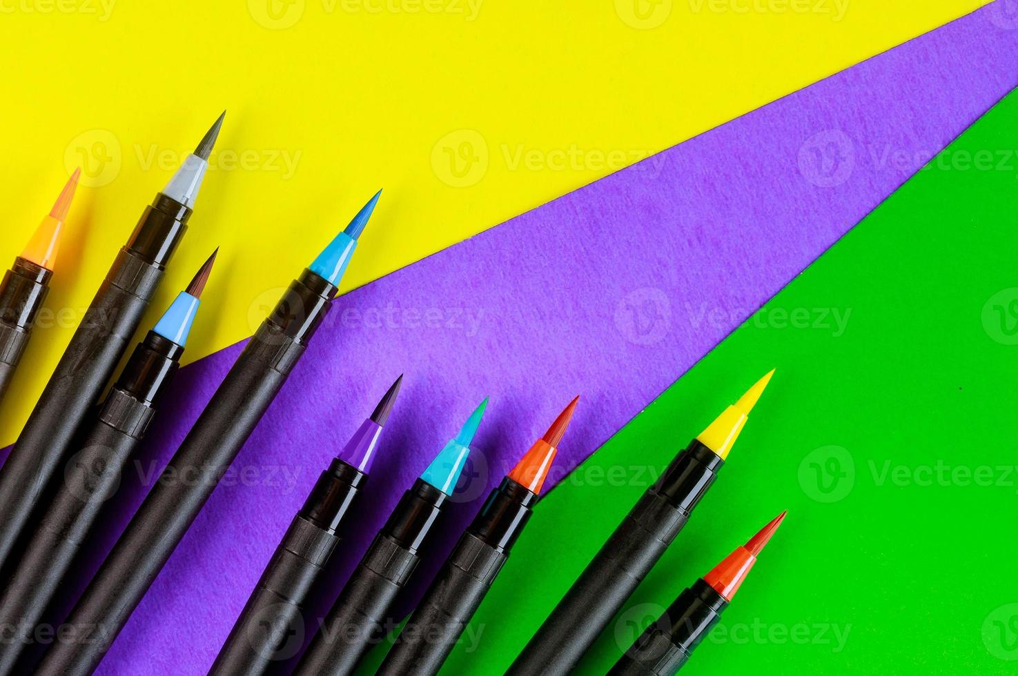 Art supplies watercolor paint pens of drawing supplies photo