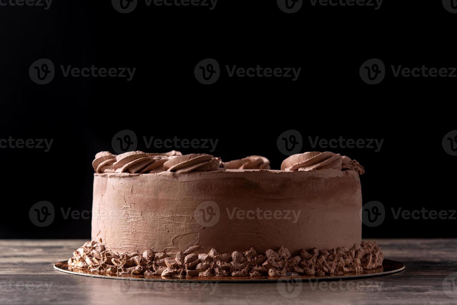 Piece of chocolate truffle cake photo