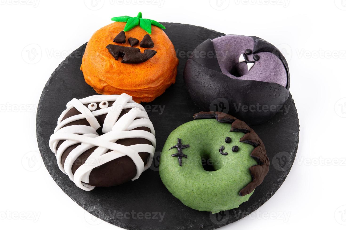 Assortmen of Halloween donuts photo