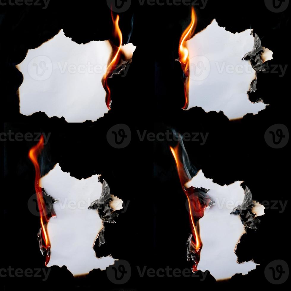 burning piece of  paper photo