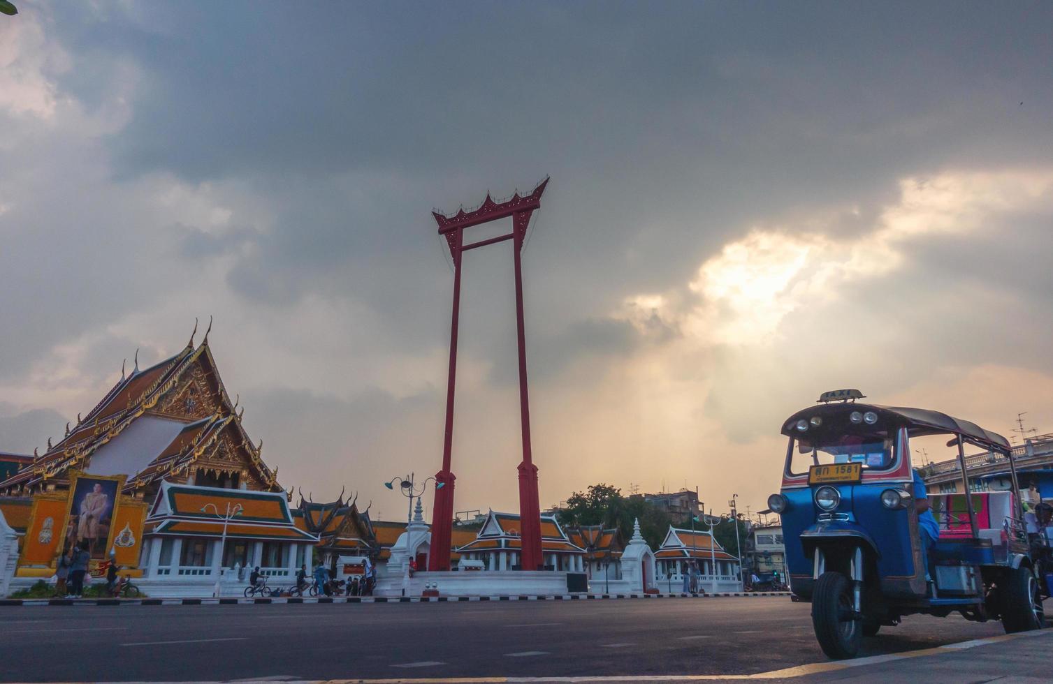 Bangkok, Thailand- Wat Suthat and giant swing at Bangkok, Thailand photo