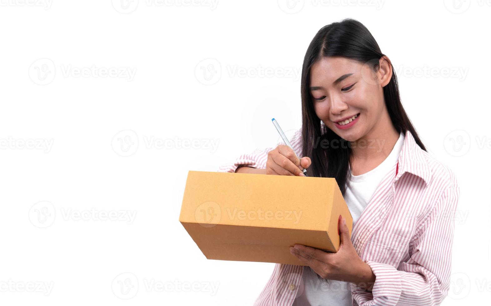 woman working sell online photo