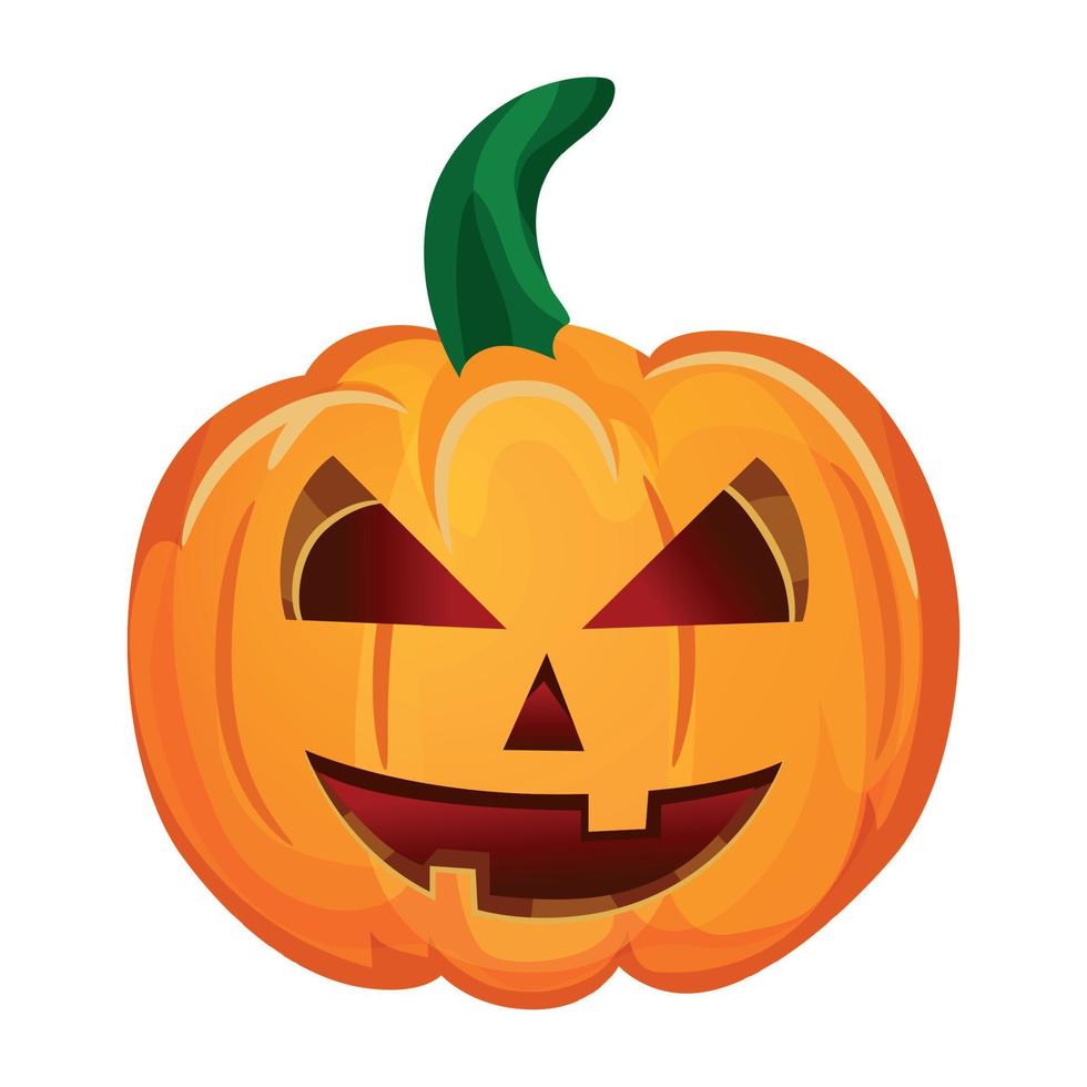 Realistic pumpkin for the holiday halloween on a white background - Vector