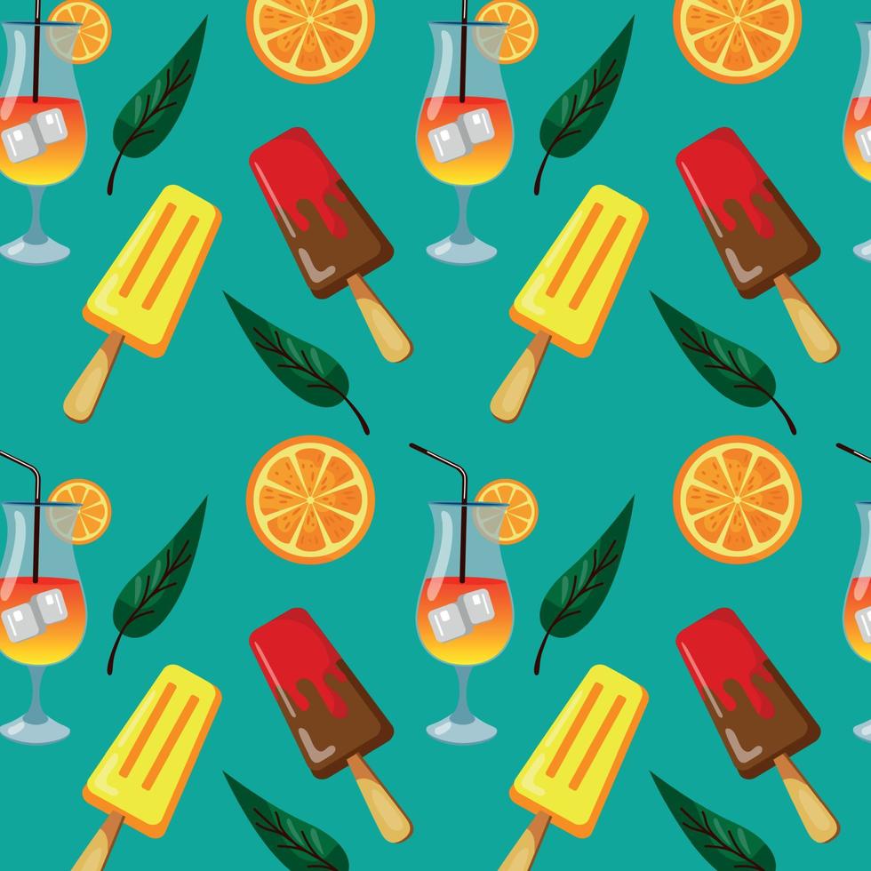 Pattern web pattern ice cream with different flavors background texture - Vector