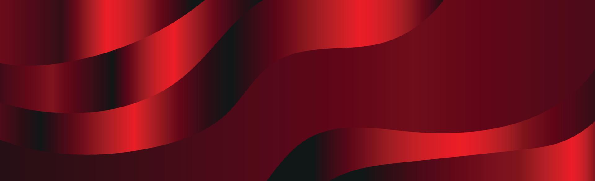 Volumetric lines on a red background - panoramic Vector background