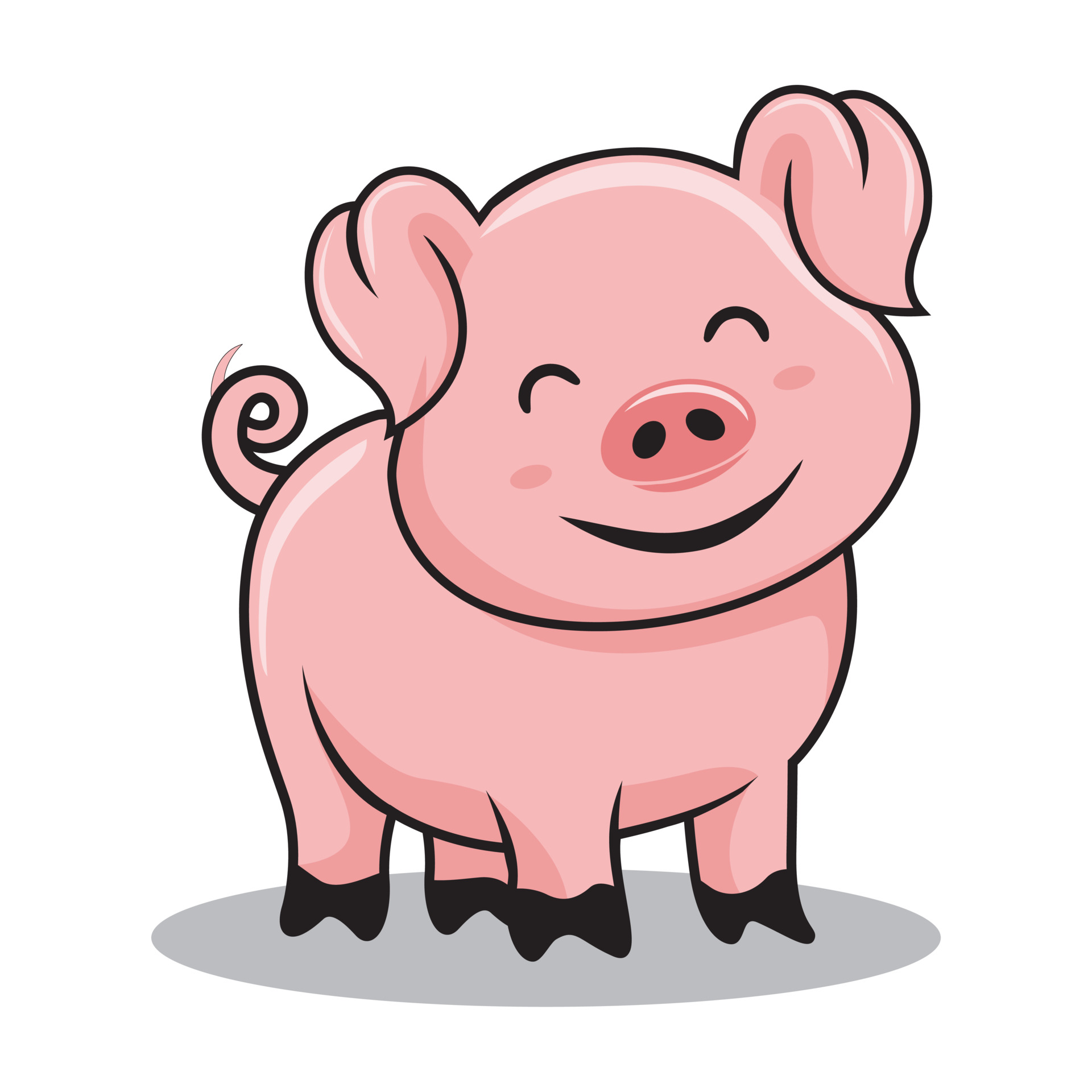Pig Cartoon Cute Swine Illustration 3607581 Vector Art at Vecteezy