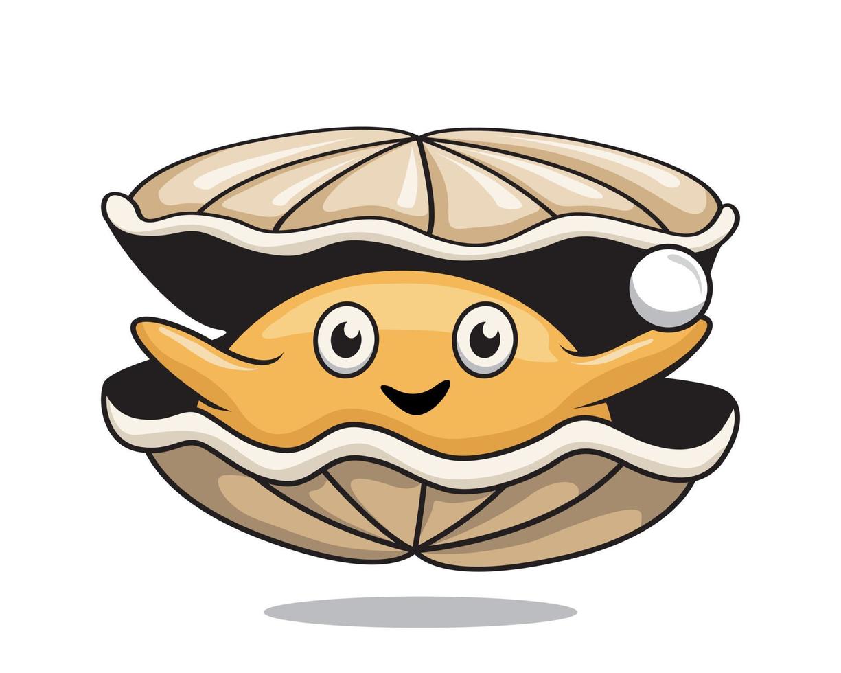 Oyster Cartoon Pearl Clam Illustration Shellfish vector