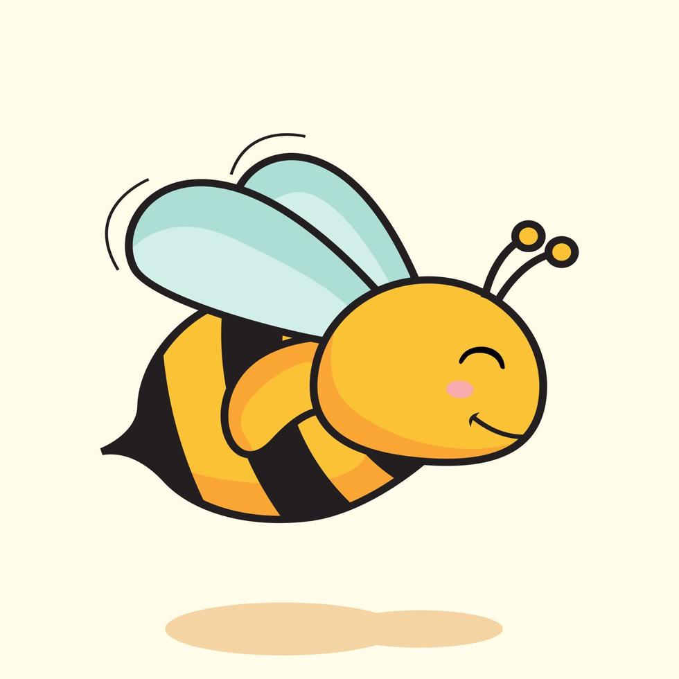 Cute Bee Cartoon Illustrations vector