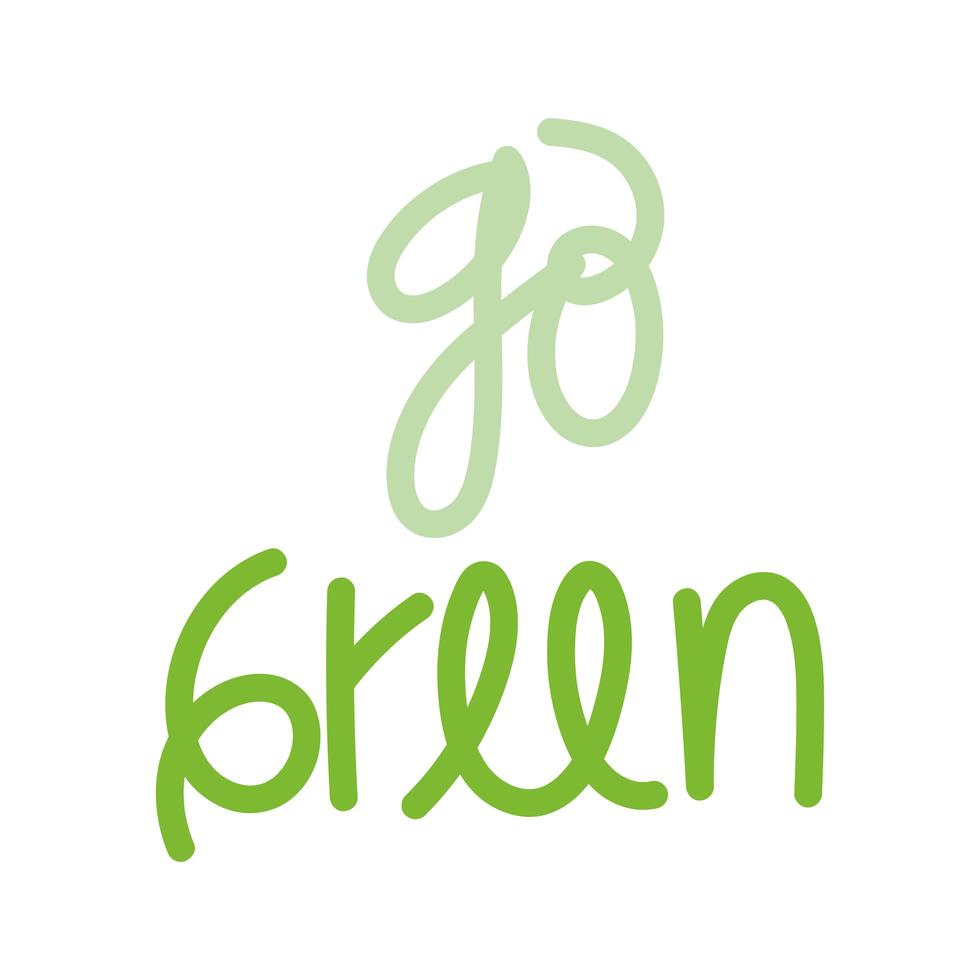 go green text vector