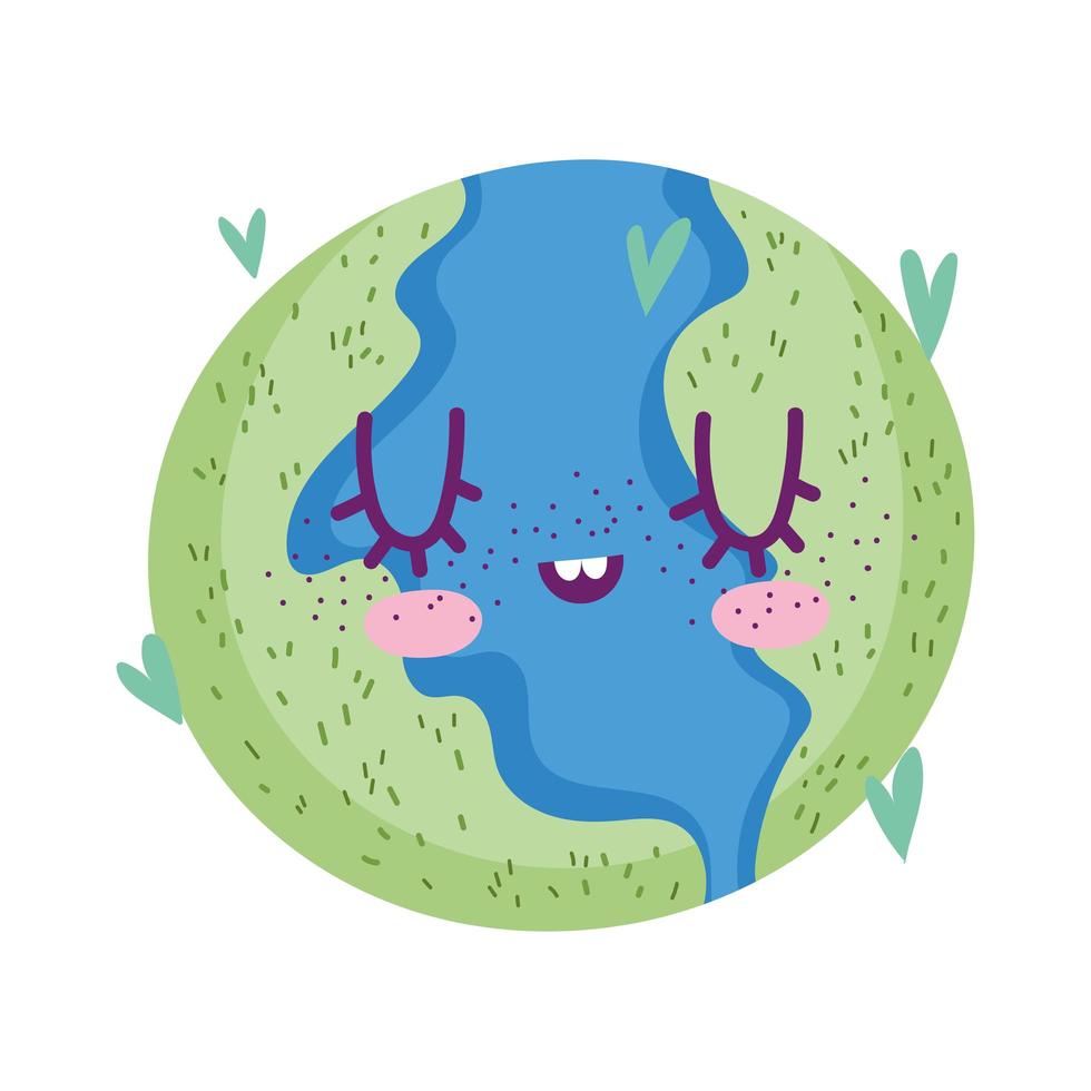 cartoon planet earth, cute illustration vector