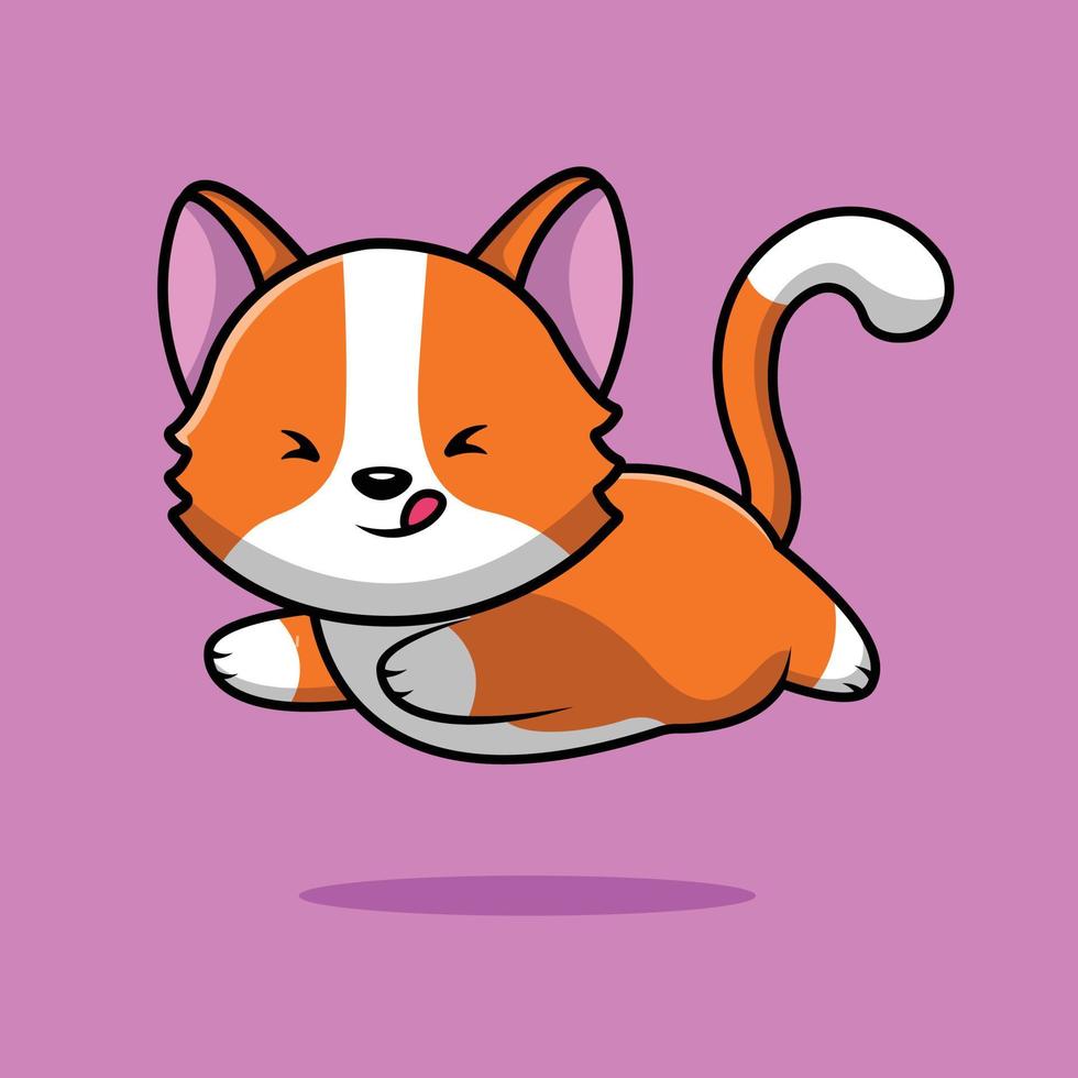 Cute Cat Running Illustration vector