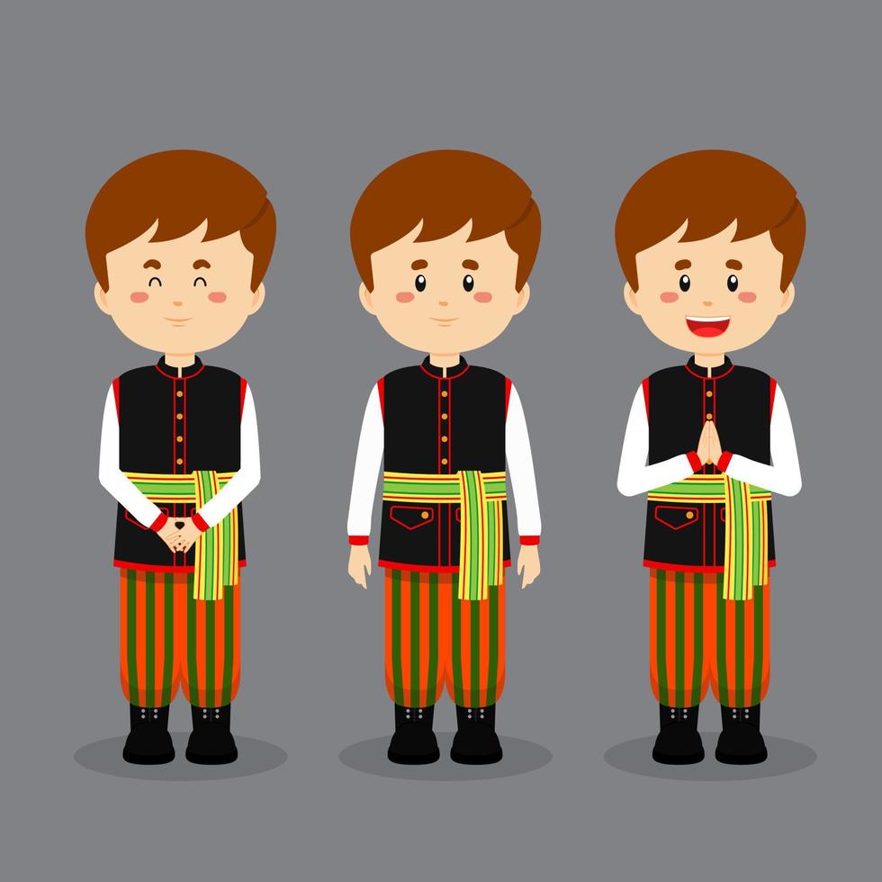 personaje de polonia con varias expresiones. vector