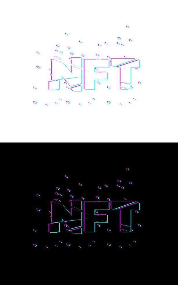 NFT Non-Fungible Token, NFT Text, NFT Logo, Non-Fungible Token Vector Poster, New Digital Currency, Digital Art Transaction, Illustration Background.