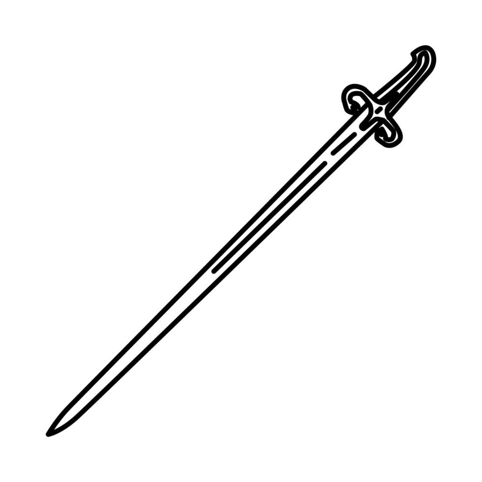 Ma'thur al-Fijar Prophet Muhammad historical sword Icon. Doodle Hand Drawn or Outline Icon Style vector