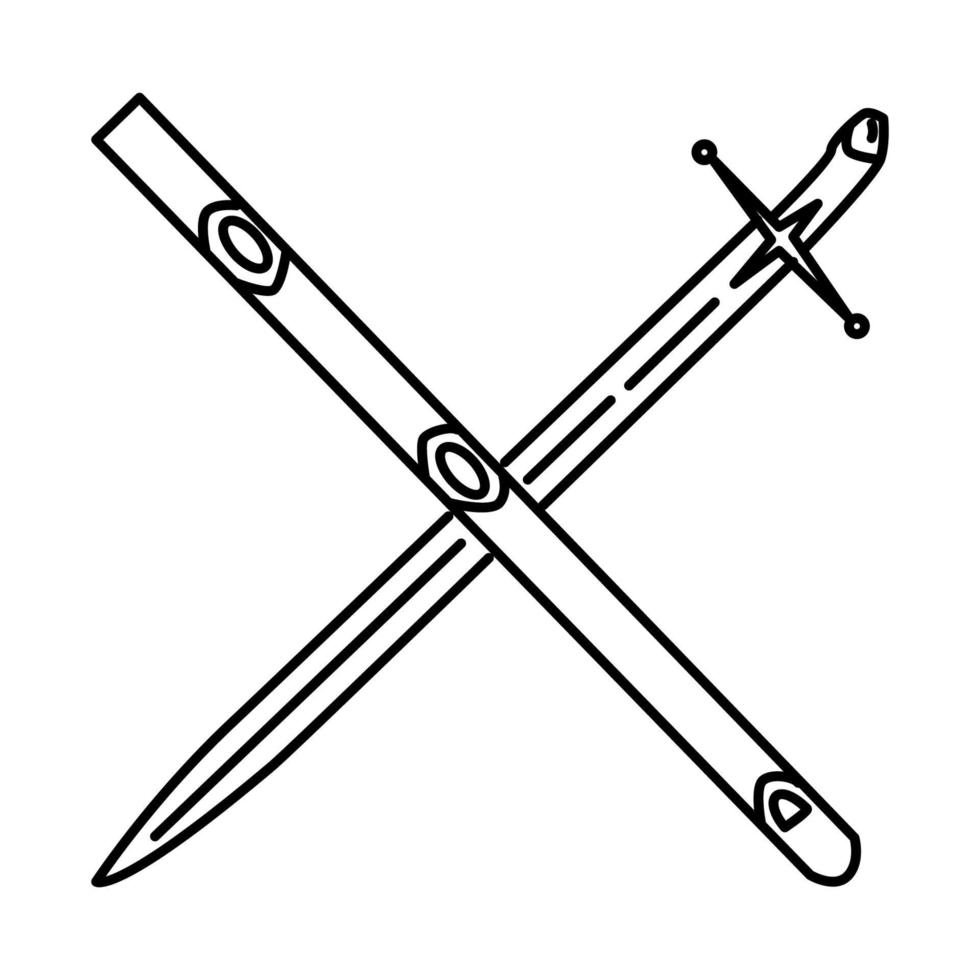 Qul'ay Prophet Muhammad historical sword Icon. Doodle Hand Drawn or Outline Icon Style vector