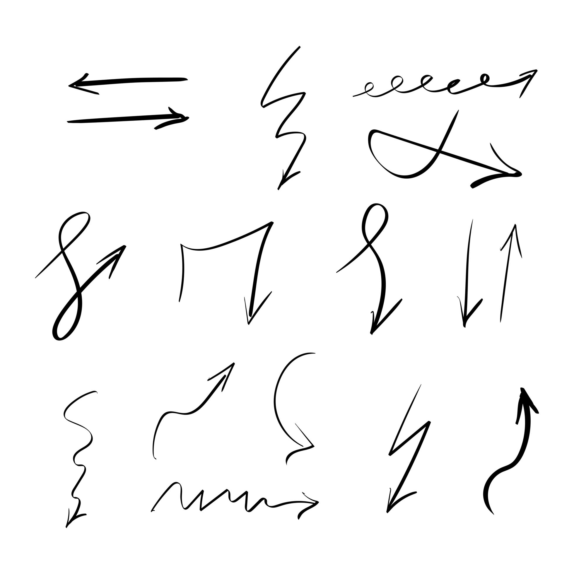 Hand drawn vector arrows set 3607902 Vector Art at Vecteezy