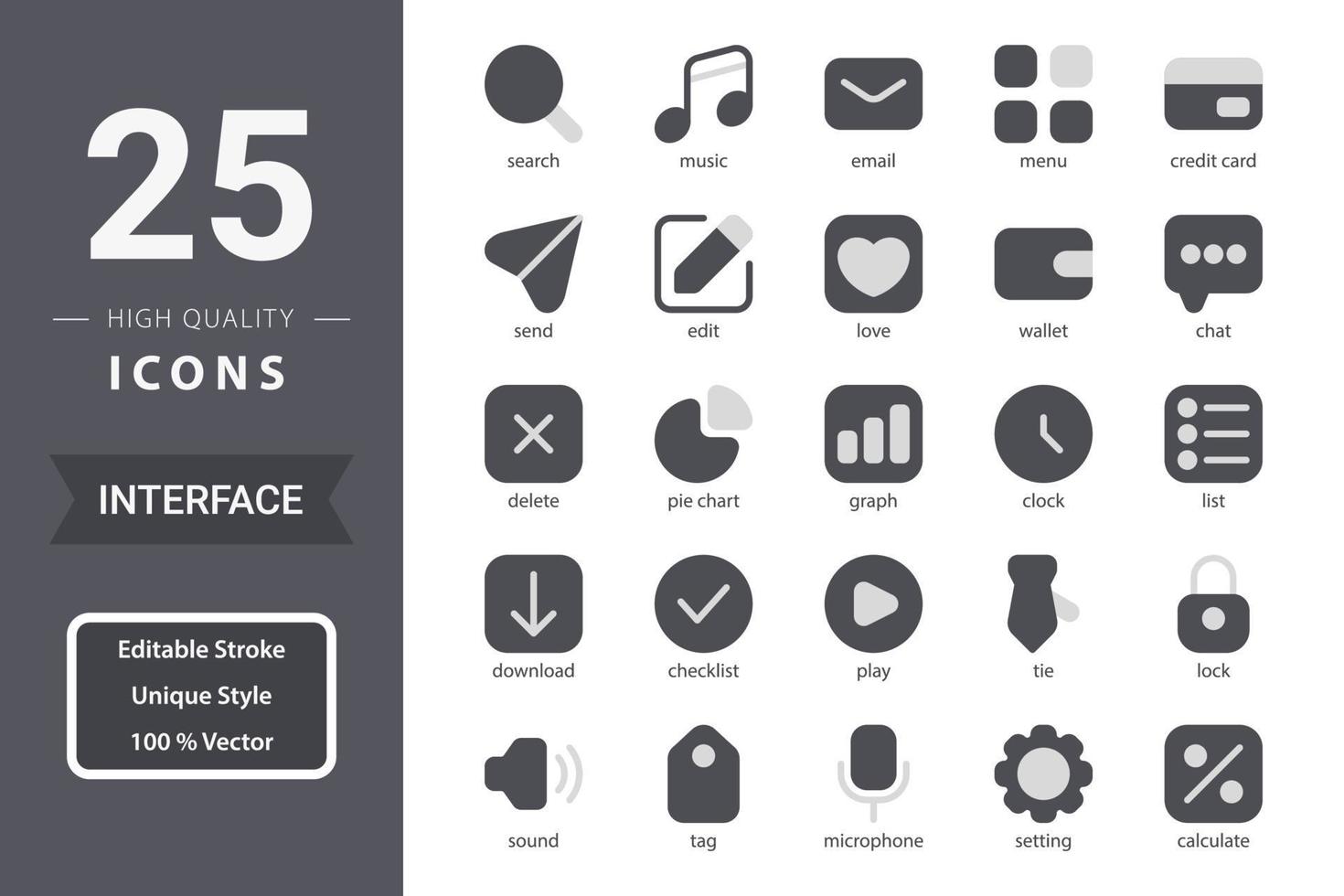 Interface icon pack for your website design, logo, app, UI. Interface icon duo tone design. Vector graphics illustration and editable stroke.