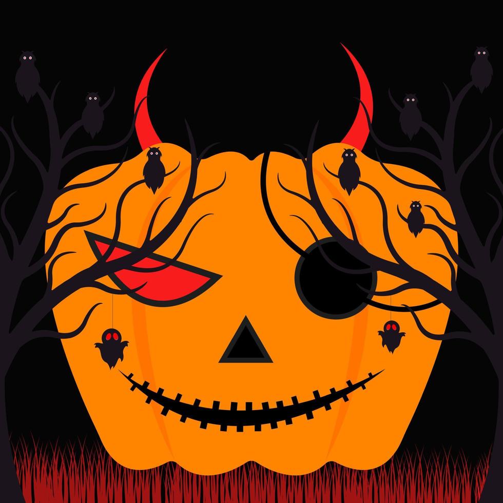 Happy Halloween background template, poster, elements design vector