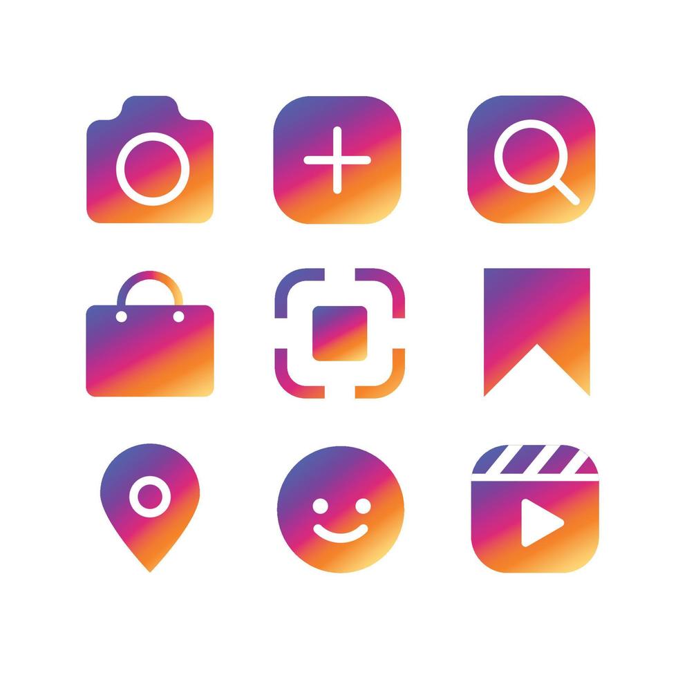 social media icon with gradient color style vector