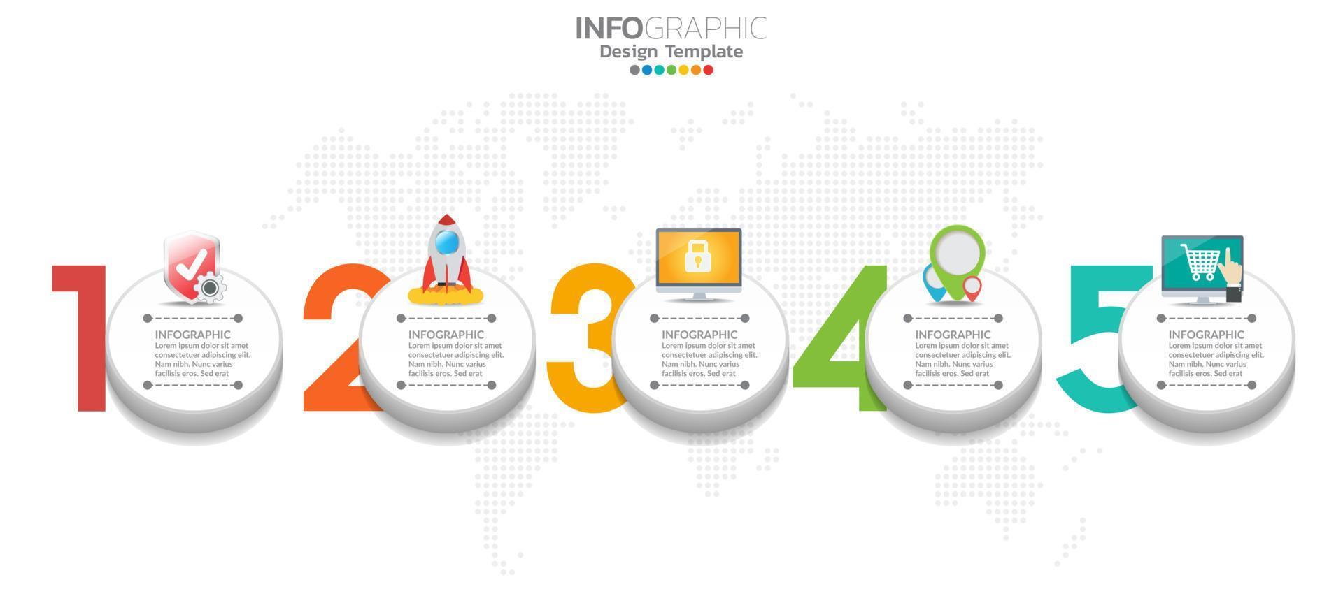 Business timeline infographic 3d style options banner. vector