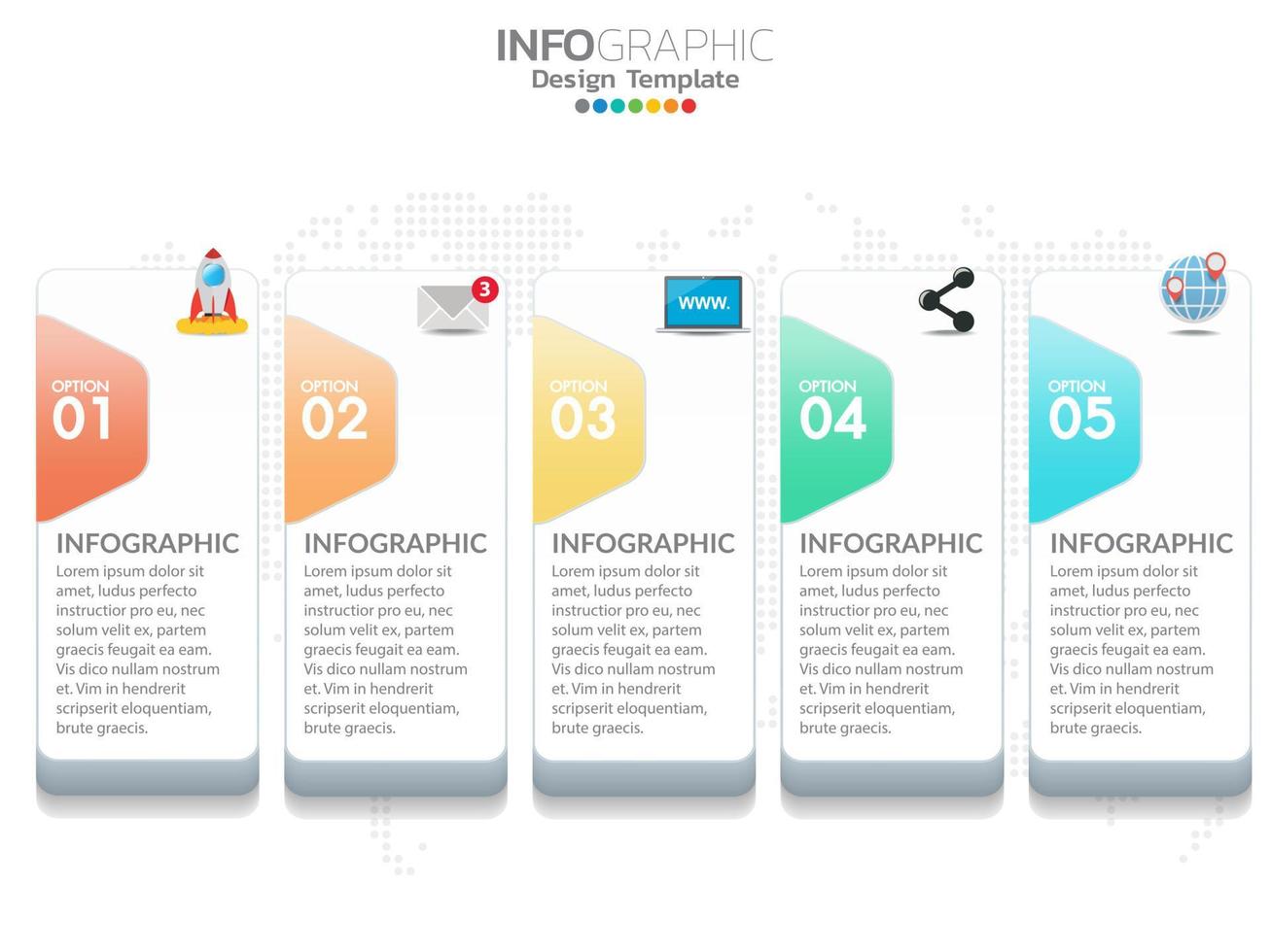 Business timeline infographic 3d style options banner. vector