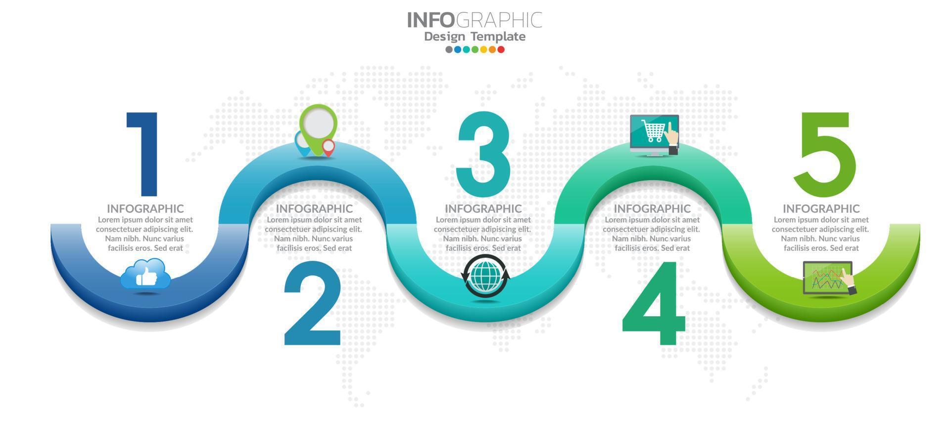 banner de opciones de estilo 3d de infografía de línea de tiempo de negocios. vector