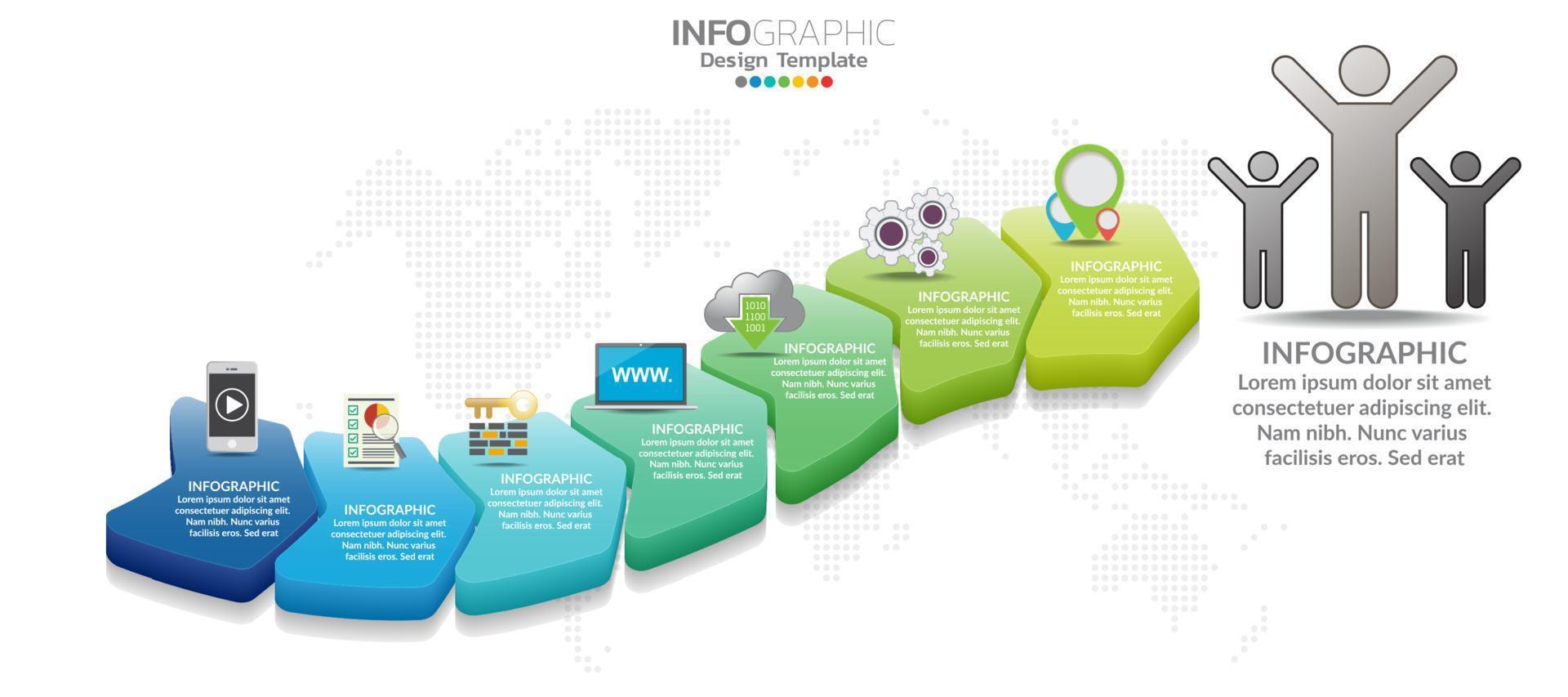 Business timeline infographic 3d style options banner. vector