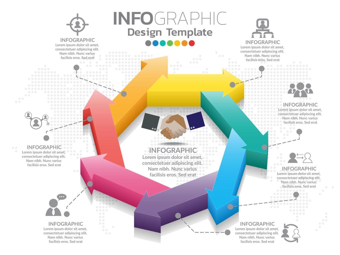 Business timeline infographic 3d style options banner. vector