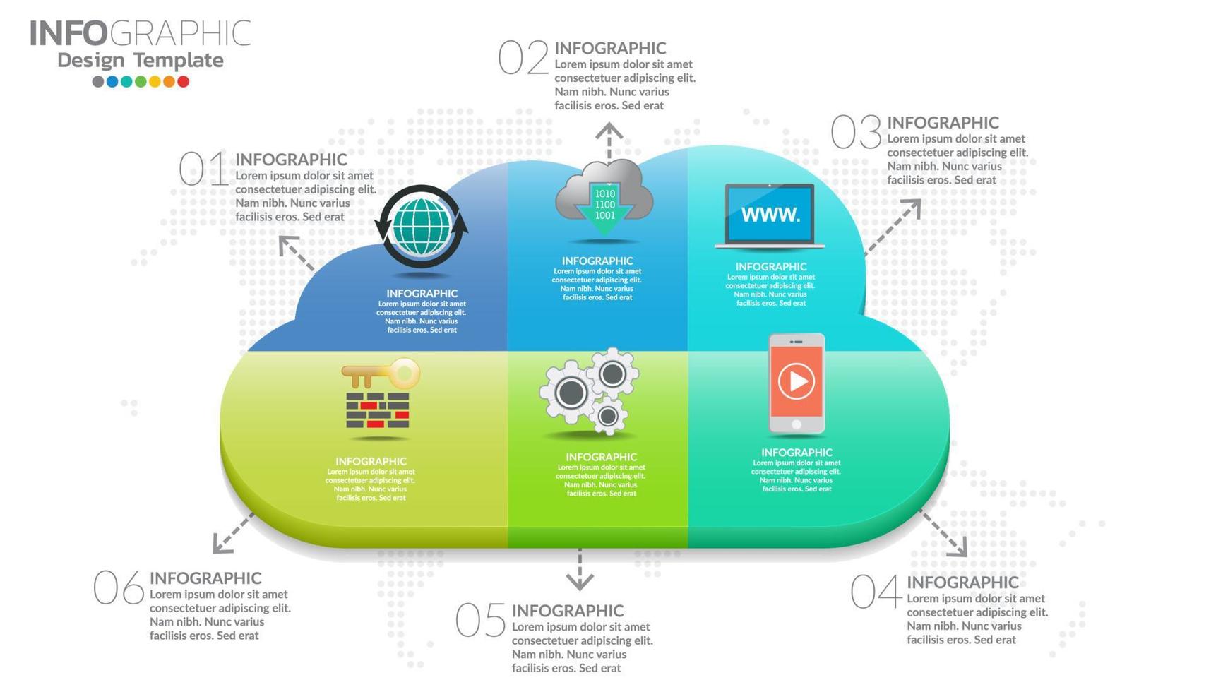 Business timeline infographic 3d style options banner. vector